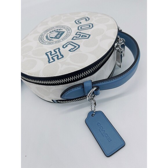 Coach CB870 Canteen Crossbody In Signature Canvas Varsity Motif Chalk Indigo NWT - Picture 2 of 12